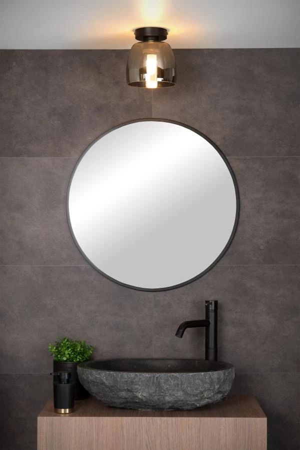 Lucide TYLER - Flush ceiling light Bathroom - Ø 16,1 cm - 1xG9 - IP44 - Black - ambiance 5